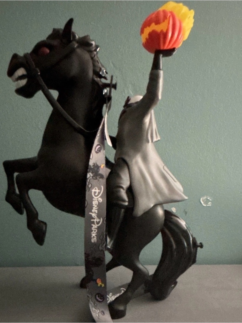 Disney Headless Horseman popcorn bucket with Yellow and Orange Flame